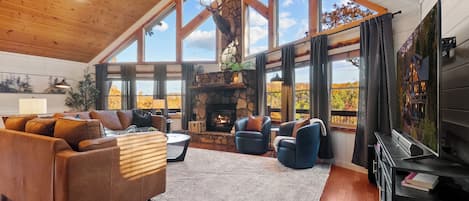 Télévision, cheminée