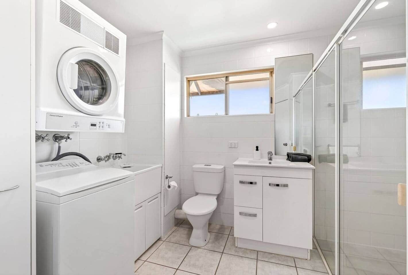 Hair dryer, towels