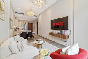 Comfort Apartment, 2 Bedrooms, Non Smoking | Living area - Brand New Stylish Unit near Circle Mall (Dubai)