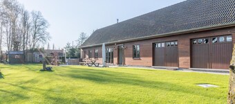 Luxury wooden house with spa bath and garden