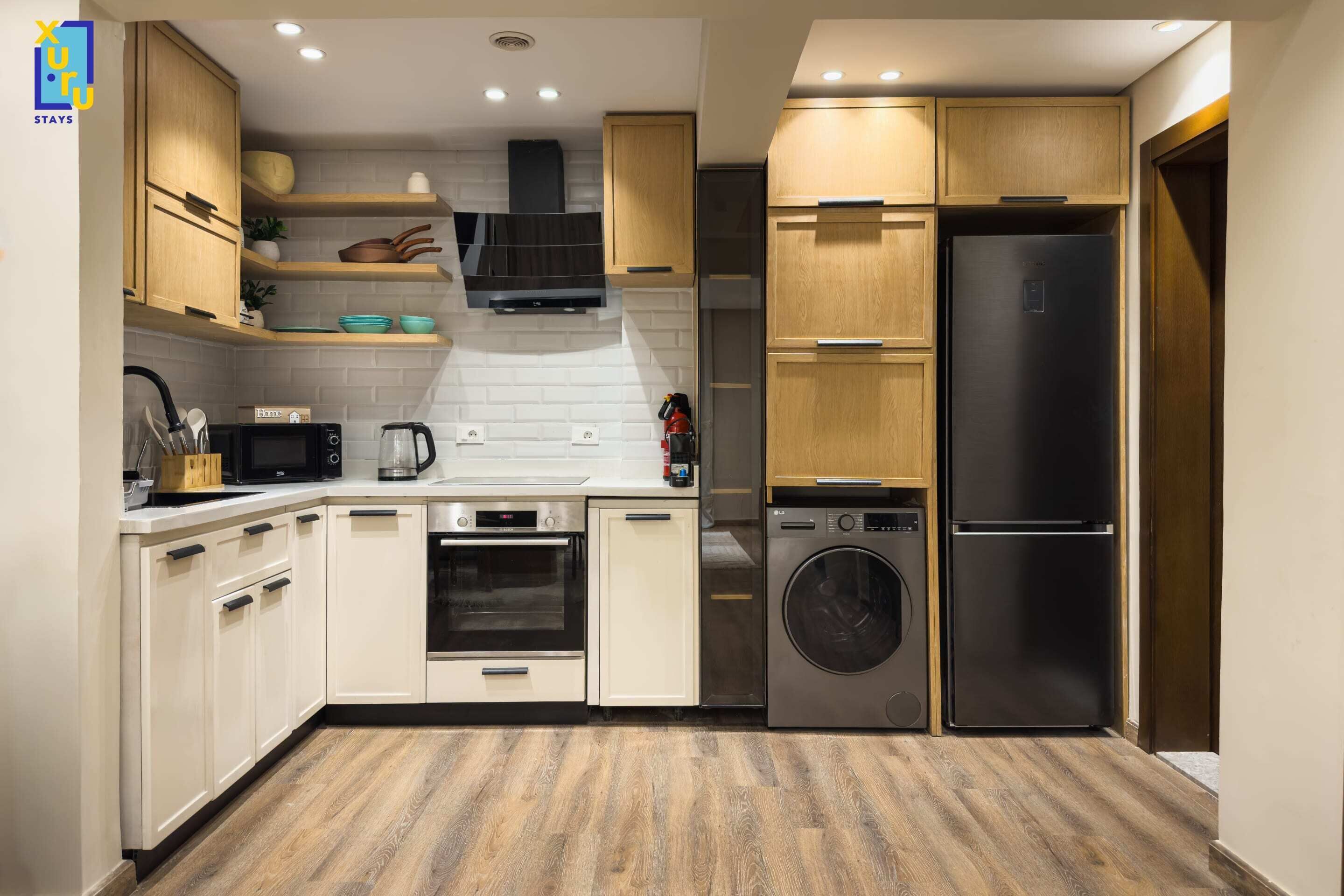 Basic-Apartment | Eigene Küche | Kühlschrank, Mikrowelle, Ofen, Herdplatte