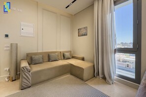 Basic Apartment | Living area - Serene & Spacey 1bdr @ Al Jazi New Cairo (New Cairo)