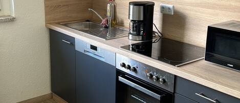 Microondas, placa de cocina y lavavajillas