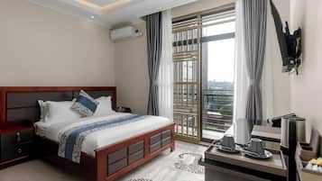In-room safe, desk, laptop workspace, blackout drapes