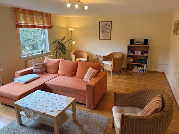 TV, livros, aparelho de som