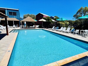 Outdoor pool, a heated pool - Welcome to Coastal Breeze Beach Villa surrounded by nature. (Preston Beach)