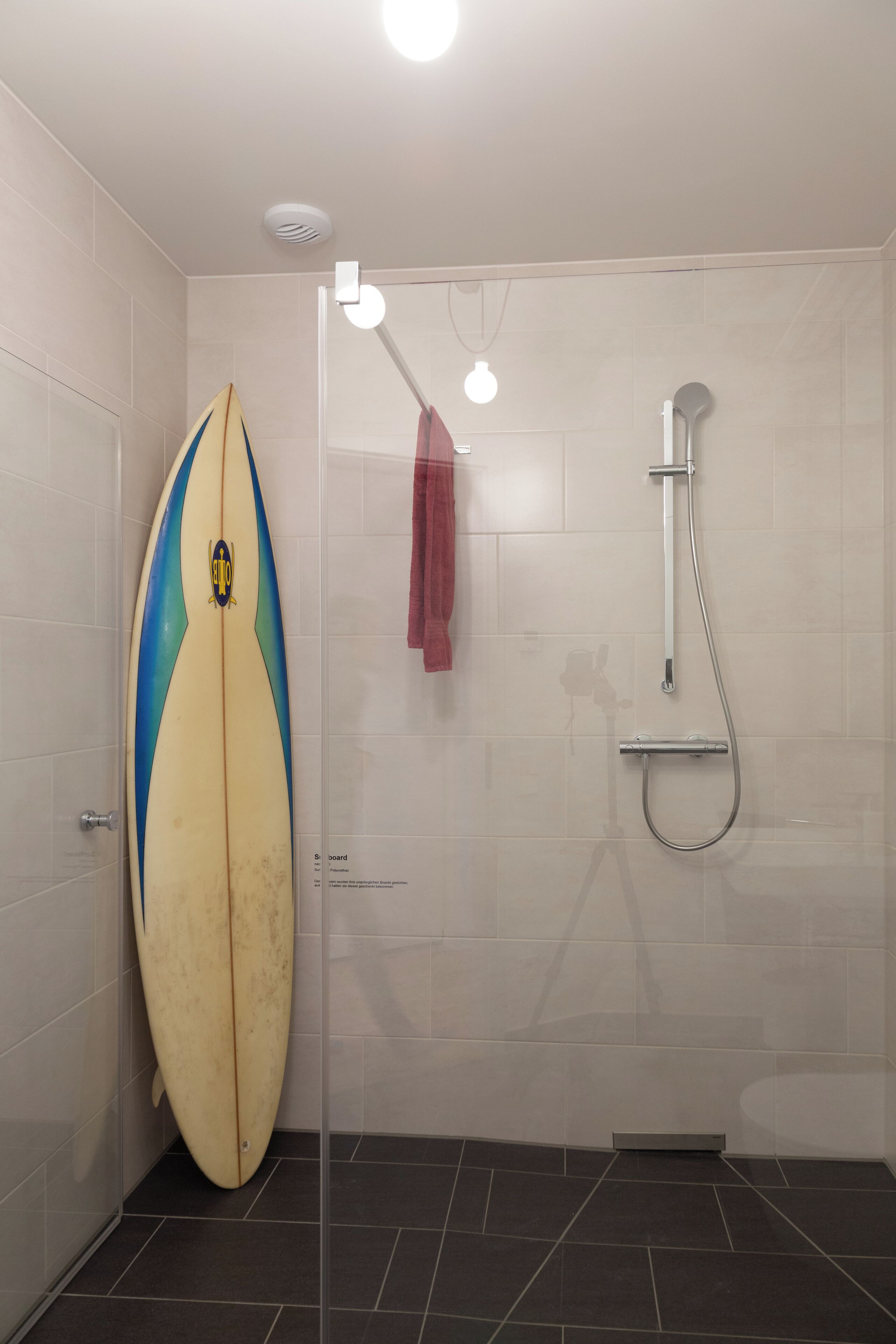 Dusche, Haartrockner, Handtücher, Toilettenpapier