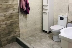 Secador de pelo, toallas, jabón y papel higiénico