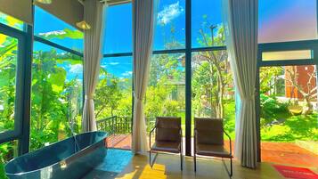 Grand Double Room, Garden View | Bathroom | Bathtub, deep-soaking bathtub, free toiletries, hair dryer