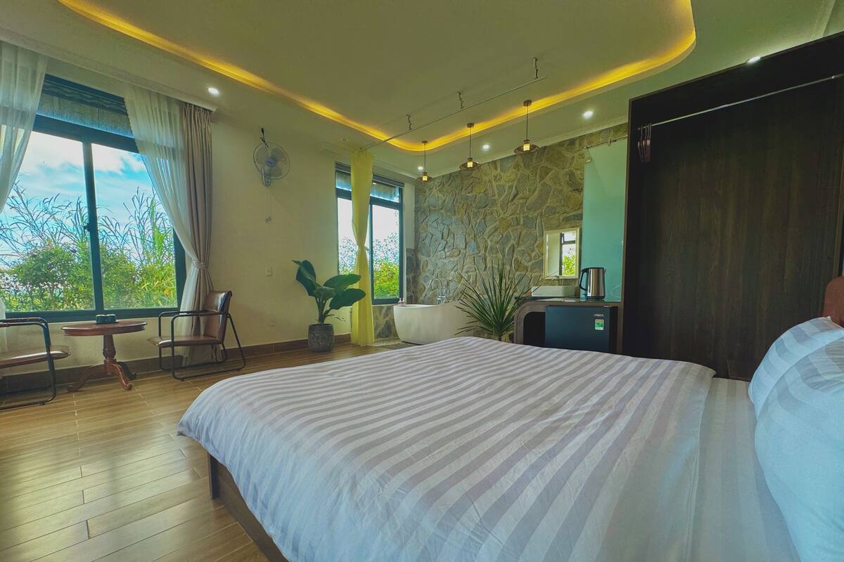 Doppia Deluxe, vista giardino | Biancheria da letto di alta qualità, materassi a doppio strato, minibar