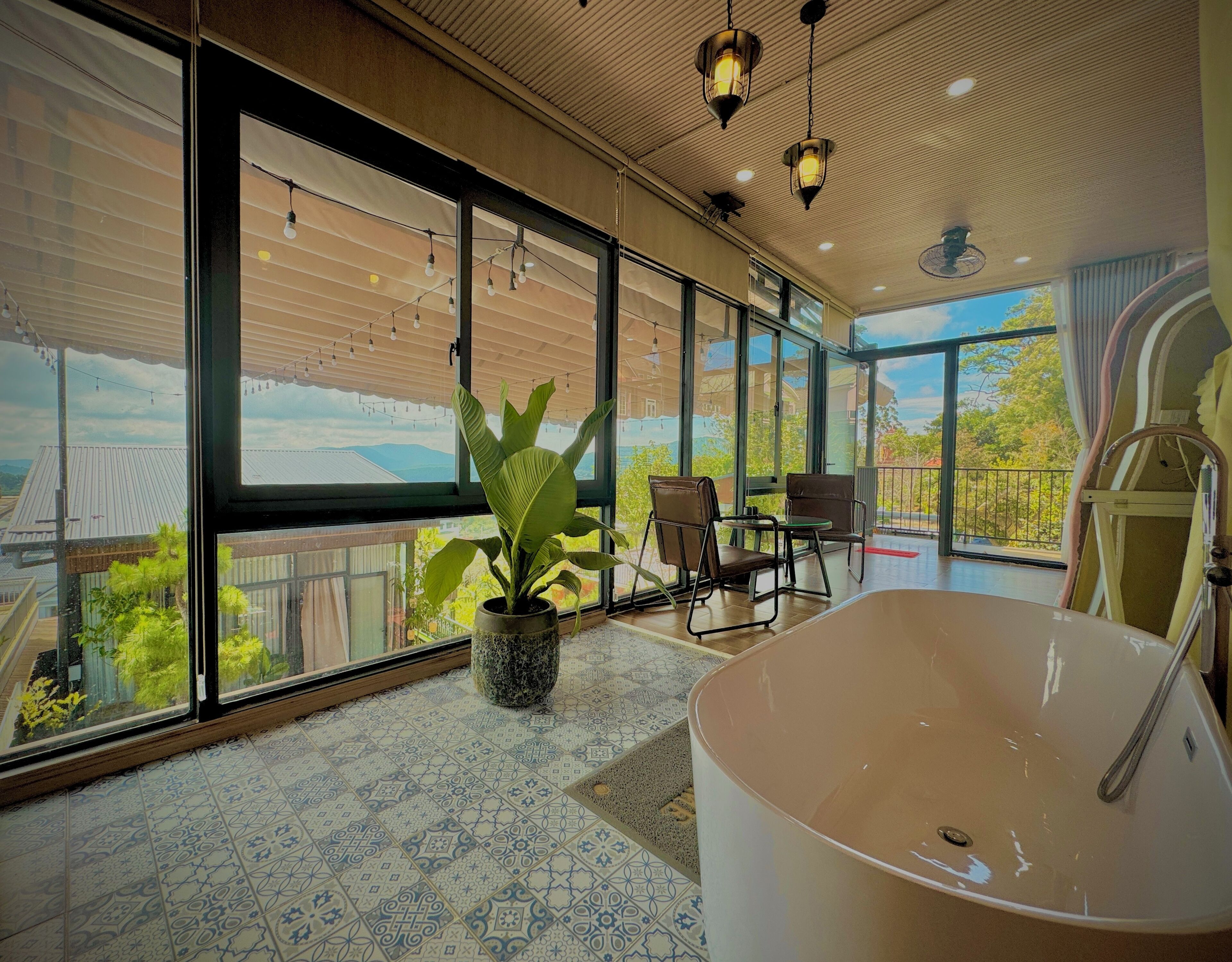 Grand Double Room, Mountain View | Bathroom | Bathtub, deep-soaking bathtub, free toiletries, hair dryer