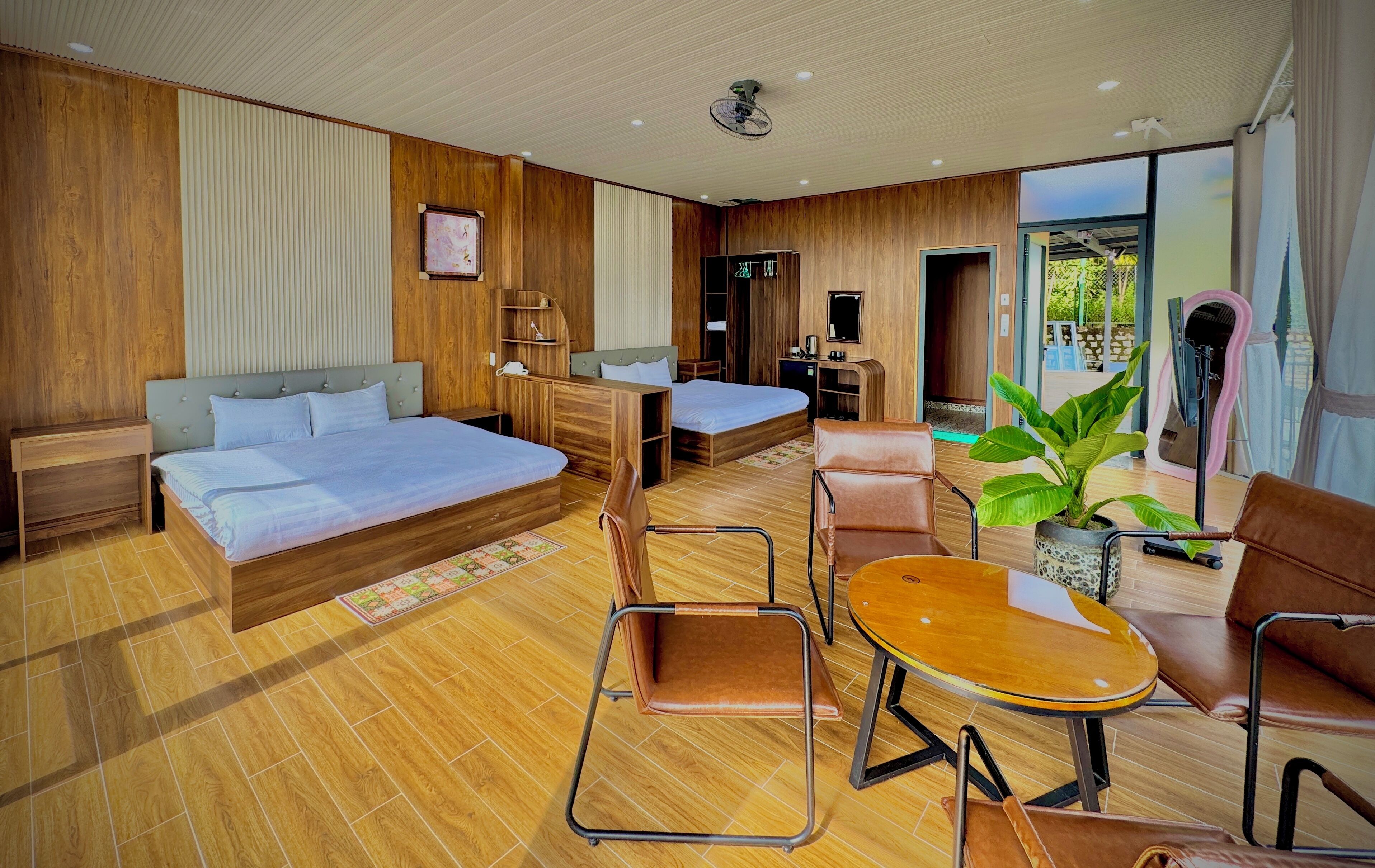 Quadruple Room, Mountain View | Premium bedding, pillowtop beds, minibar, free WiFi