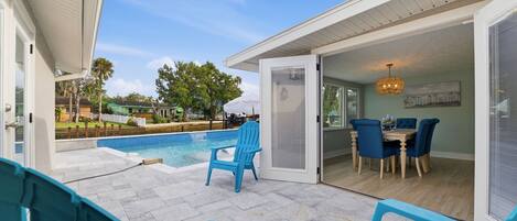 Outdoor pool, a heated pool