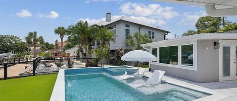 Outdoor pool, a heated pool