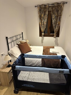 1 bedroom, iron/ironing board, travel crib, WiFi (free)