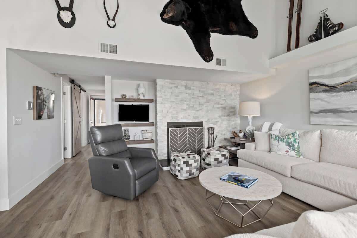 电视、壁炉、办公室