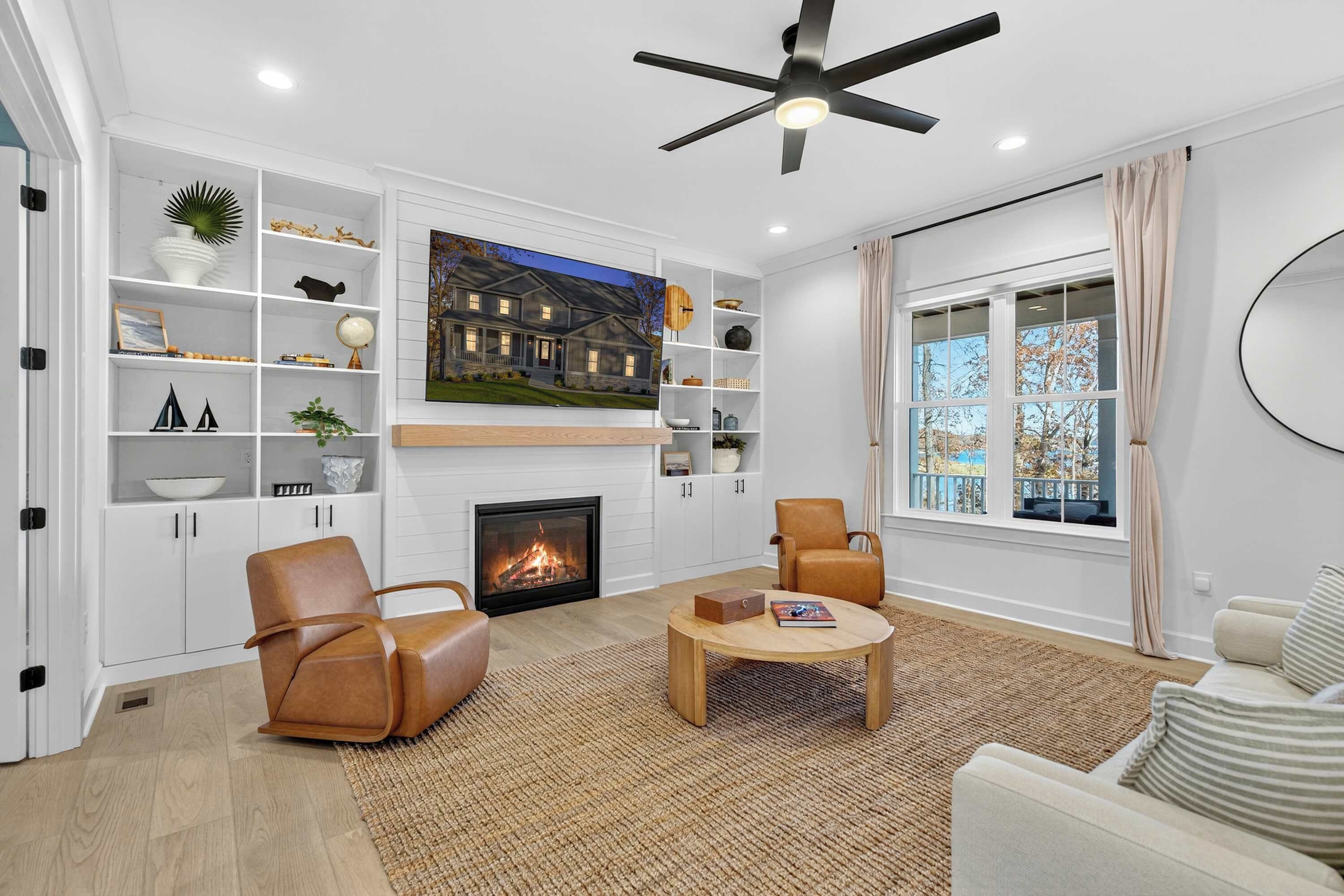 TV, fireplace, table football, offices