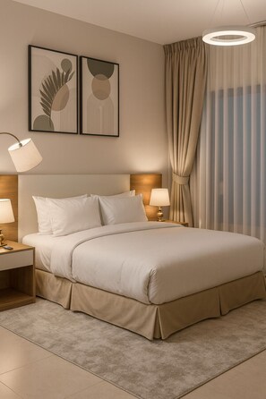 Iron/ironing board, WiFi, bed sheets - Luxury 1BR Stay • Near Mesum of Future ALK1 (Dubai)