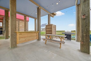 Outdoor dining - Bay & Ocean Views | Hot Tub | Pets OK (Surfside Beach)