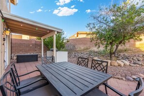 Outdoor dining - Cozy 3BR Escape, Poolside Grill & Chill Spot (Tucson)