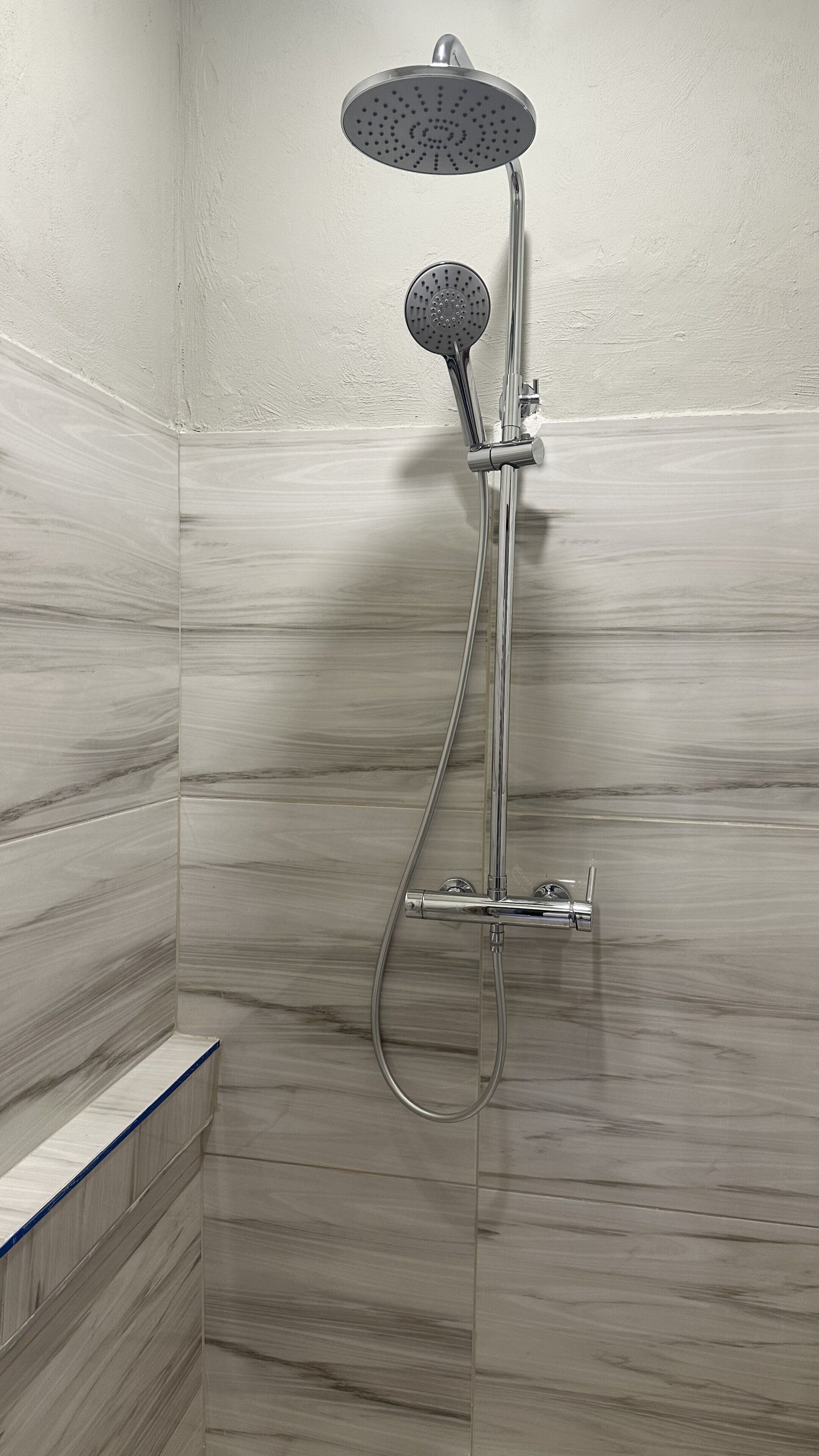 Shower, soap, toilet paper