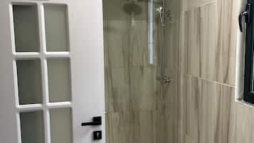 Shower, soap, toilet paper