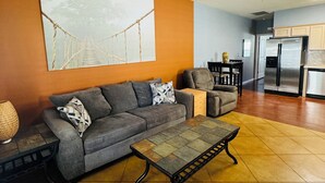 Living area - North Padre Island Beautiful POOL View Fully Furnished Condo For Lease! (Corpus Christi)