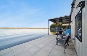 Terrace/patio - Quiet location on Lake Hudson.  Waterfront, large dock with slip, (PRYOR)
