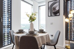 Dining - Royal Ebony | Luxe 2BR City Centre Apartment (Manchester)