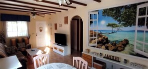 Living area - Apartment in Alicante, sunny, a large solarium very equipped, swimming pools, tennis (el Gran Alacant)