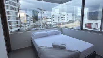 Towels, soap, shampoo, toilet paper