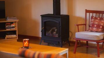 Télévision, cheminée