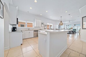 Fridge, microwave, oven, stovetop - The Cozy Crab North | Shared Dock | Little Lagoon | My Beach Getaways (Gulf Shores)