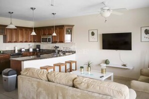 Living area - Caribbean Getaway: 2BR Condo at Rainbow Beach Club (Cupecoy)