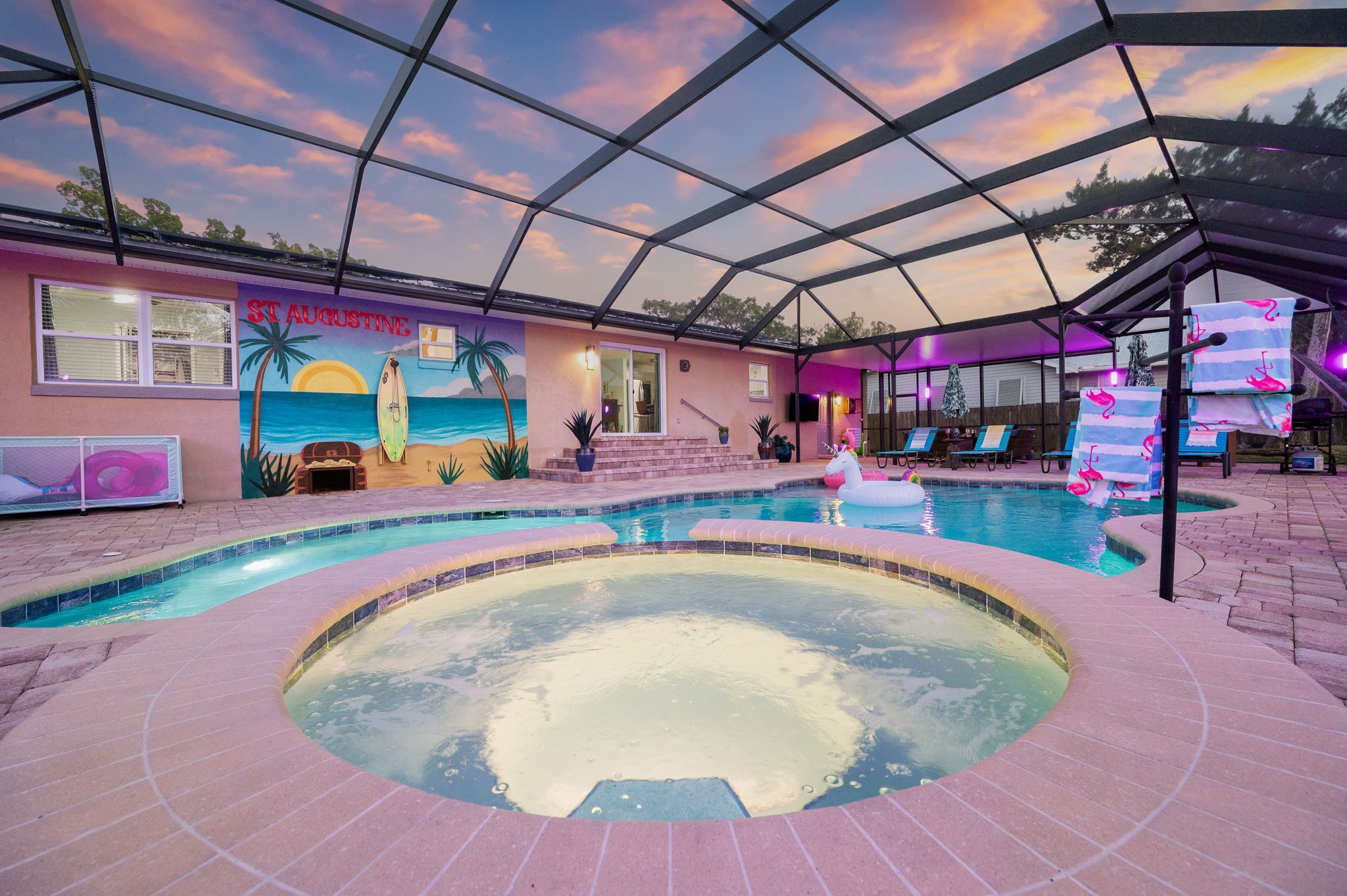 Outdoor pool, a heated pool