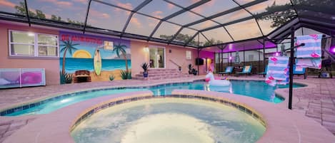 Outdoor pool, a heated pool