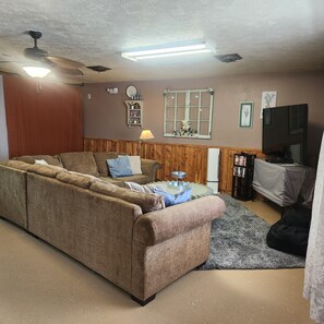 Smart TV, DVD player, video library, printers