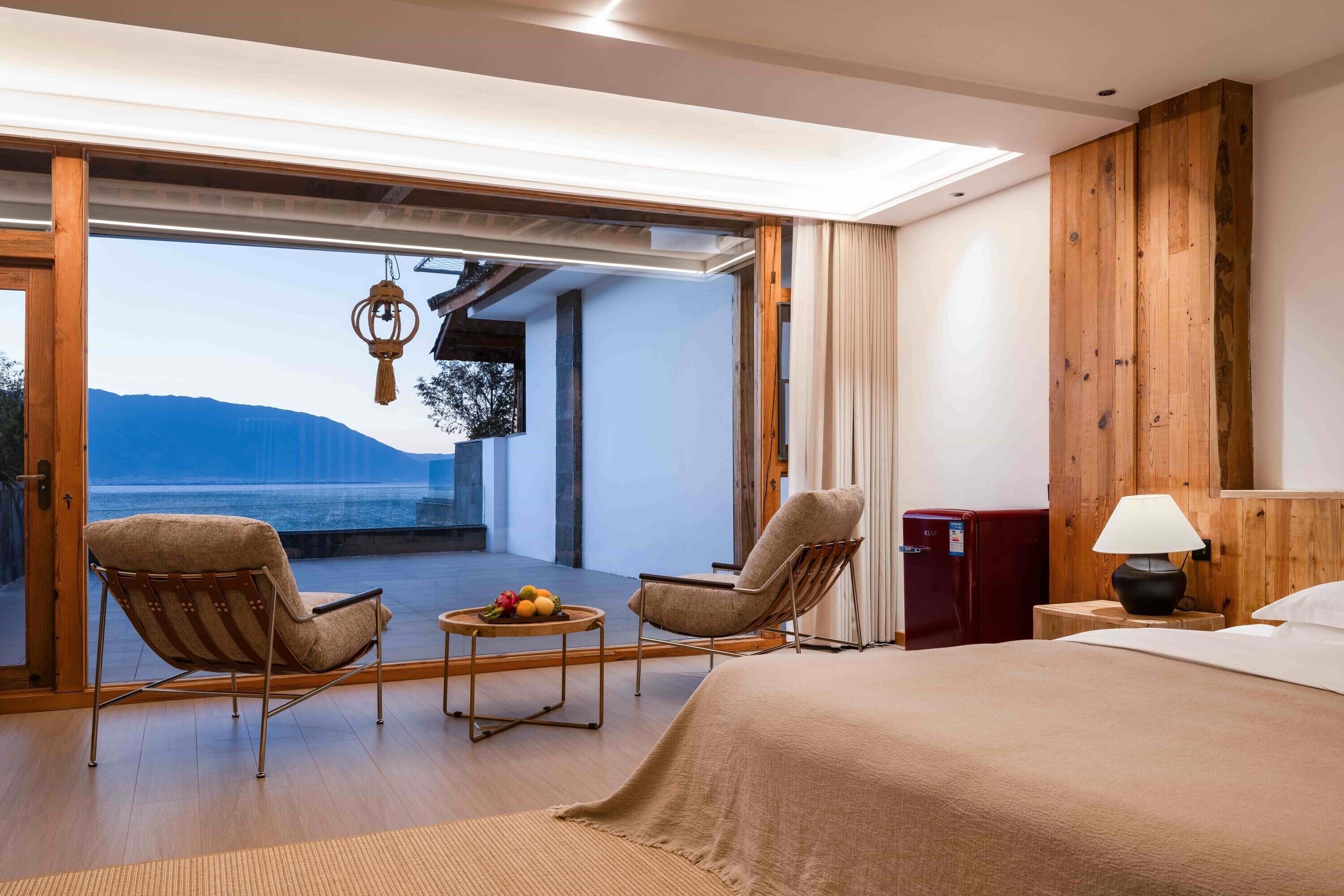 品质双人房, 露台, 海景 | 特色装修、特色家居、办公桌、遮光窗帘