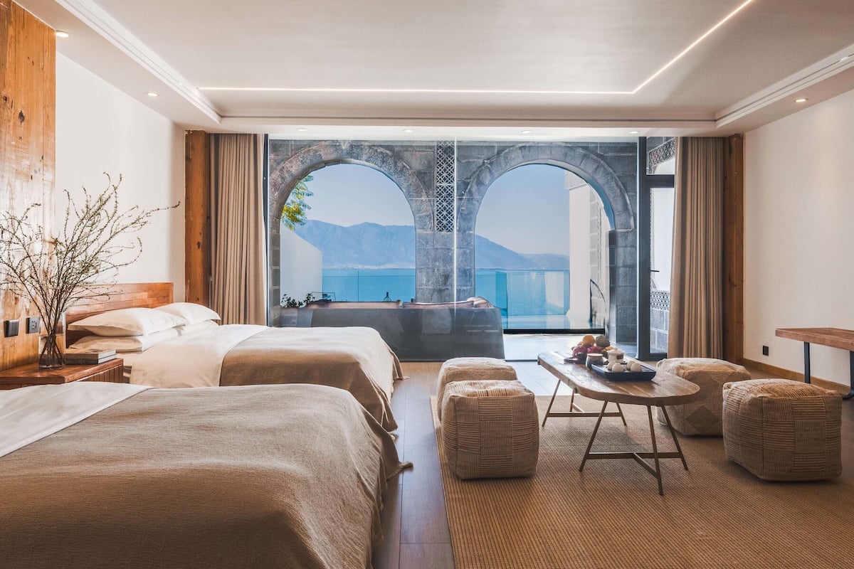 Romanttinen sviitti, patio, merinäköala | Näkymä huoneesta