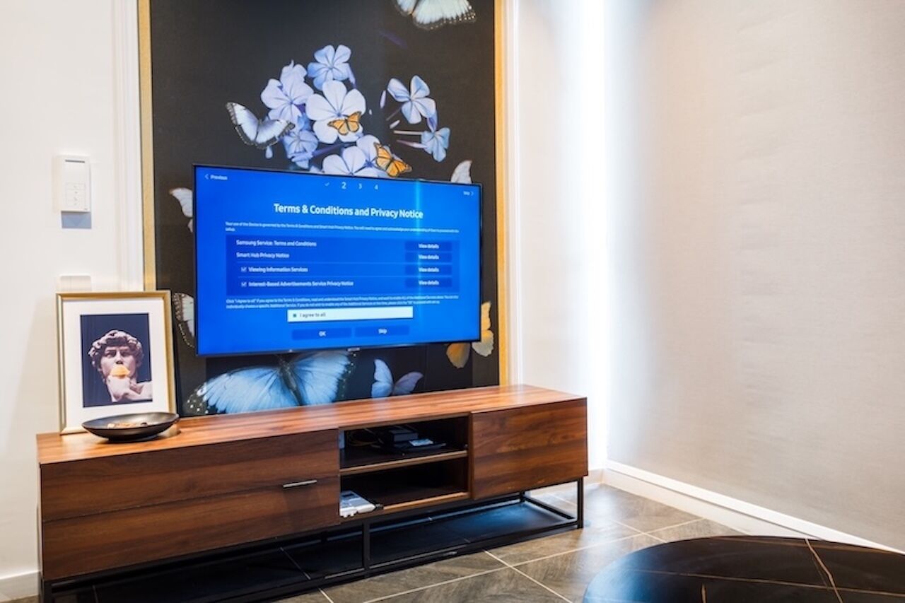 Apartemen Deluks, dapur, pemandangan kota | Setrika/meja setrika, Wi-Fi gratis, dan seprai linen