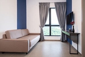 Comfort Apartment, 2 Bedrooms, City View | Iron/ironing board, free WiFi, bed sheets - Mossaz Suites Walk to Empire City Mall (Petaling Jaya)