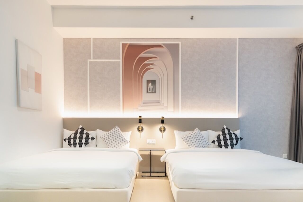 Family Studio Suite, 2 Queen Beds, City View | Iron/ironing board, free WiFi, bed sheets