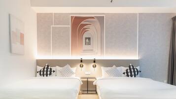 Family Studio Suite, 2 Queen Beds, City View | Iron/ironing board, free WiFi, bed sheets