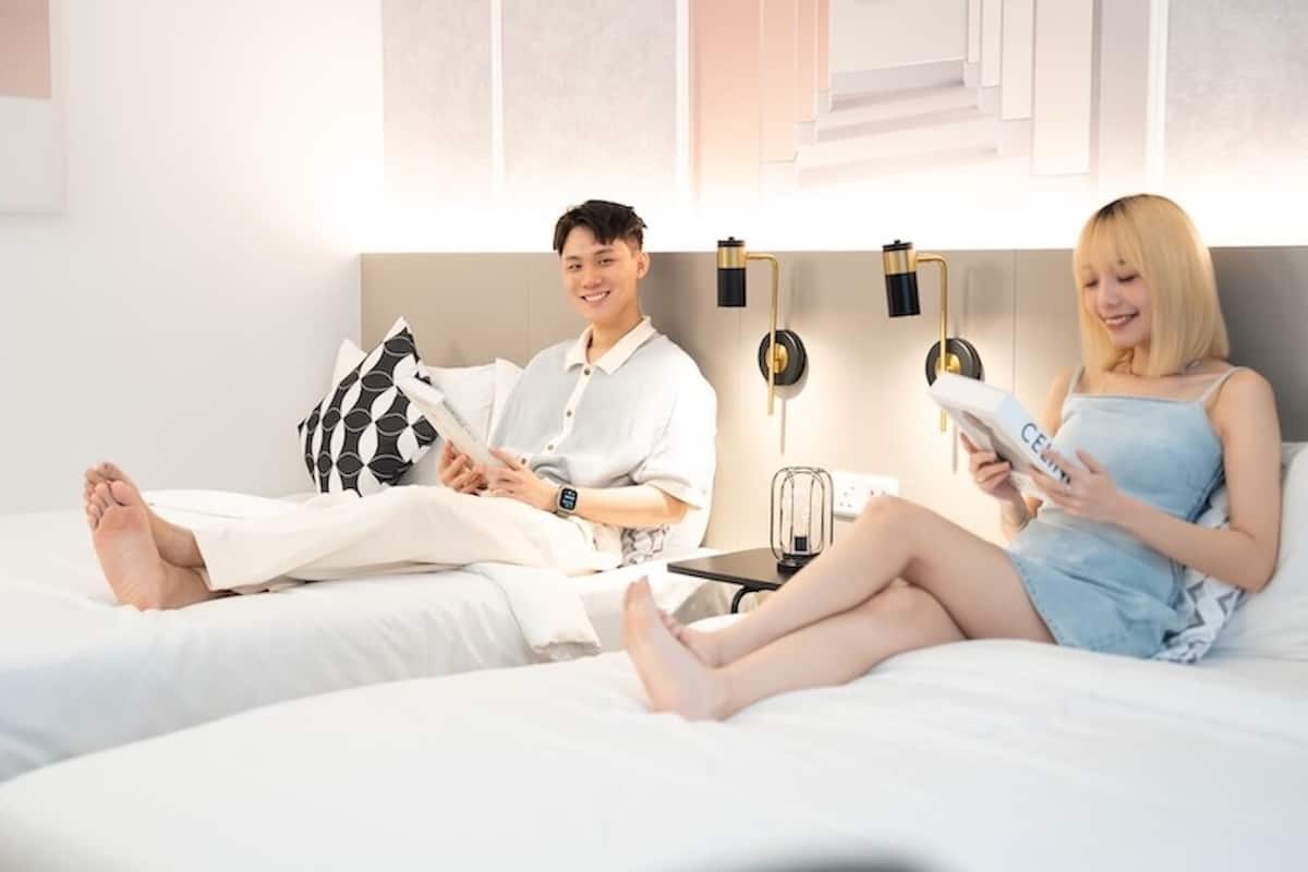 Family Studio Suite, 2 Queen Beds, City View | Iron/ironing board, free WiFi