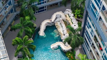 Outdoor pool, open 7:00 AM to 8:00 PM, sun loungers