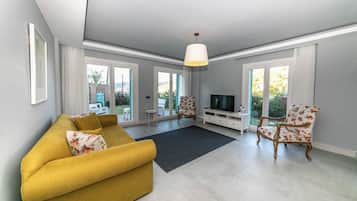 Villa, 3 soverom, utsikt mot bukt, sjøvendt | Oppholdsområde