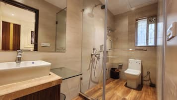 Shower, towels, soap