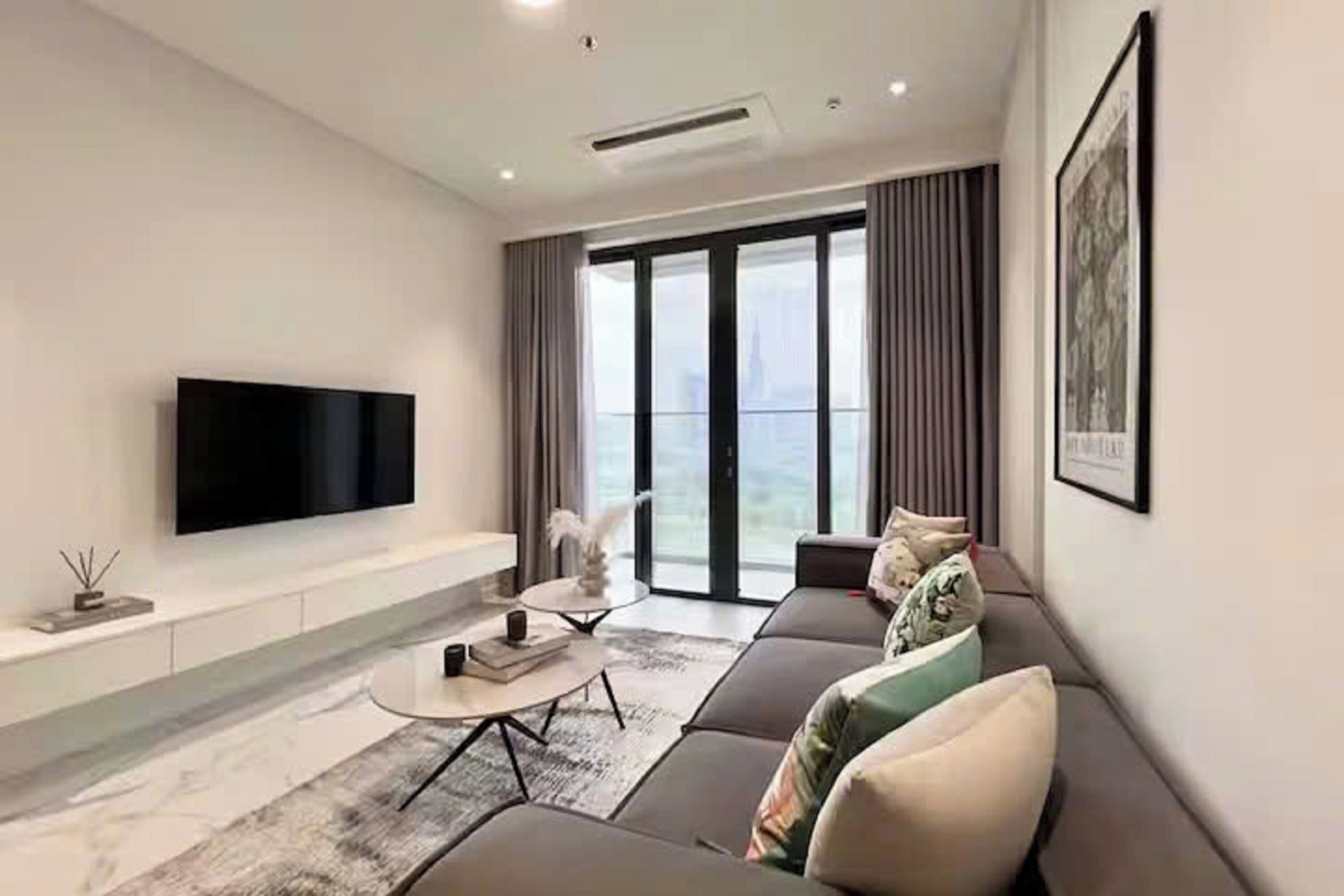 Suíte família, 3 quartos, acesso ao Club Lounge, vista para a cidade | Roupas de cama de algodão egípcio, roupas de cama premium