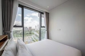 Suíte presidencial, 2 quartos, acesso ao Club Lounge, vista para a cidade | Roupas de cama de algodão egípcio, roupas de cama premium