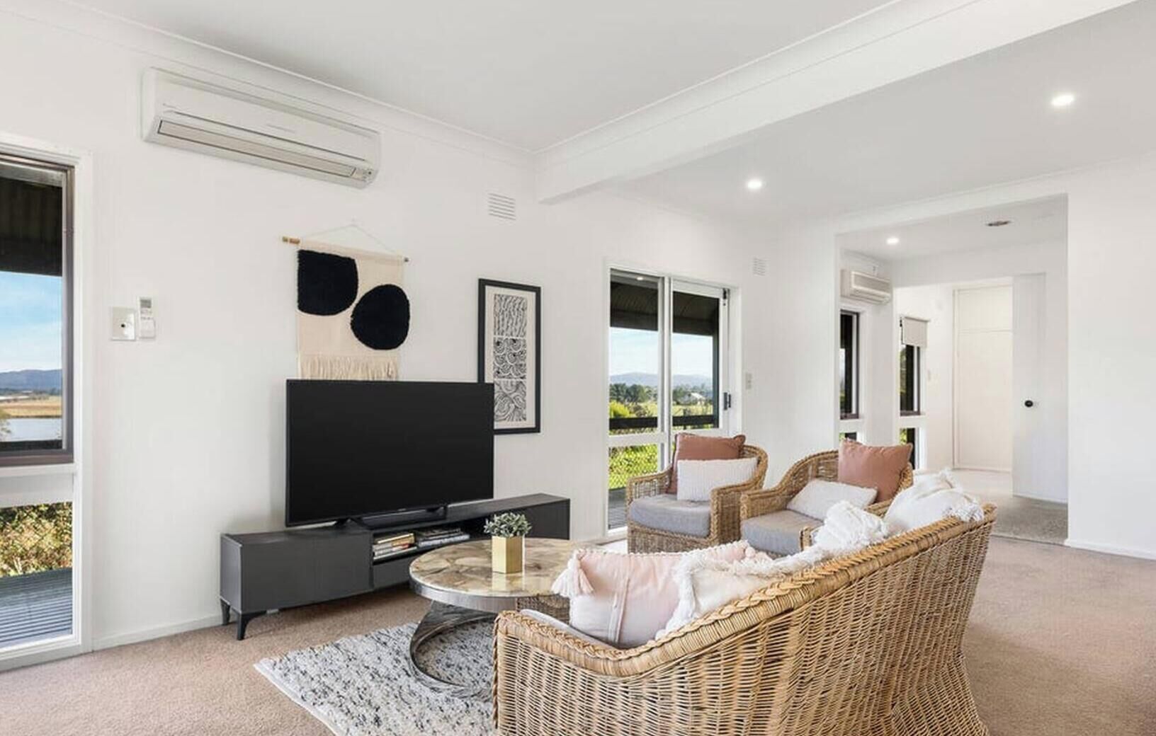 Ferienhaus, 5 Schlafzimmer, Kamin, Seeblick | Wohnzimmer